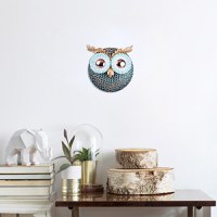 Accesoriu decorativ de perete metalic Owl Argintiu 19x19 cm - 1