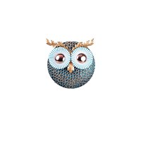 Accesoriu decorativ de perete metalic Owl Argintiu 19x19 cm - 2