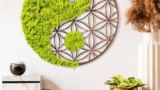 Accesoriu decorativ de perete Yin Yang Verde 44x1x44 cm