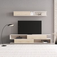 Ansamblu comoda TV Brick Bej 240x40x50.4 cm - 1