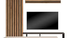 Ansamblu comoda TV Claironse Pako World Sonoma 225x37.6x210 cm