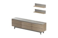 Ansamblu Comoda TV Kasia Stejar-Gri deschis180x35x48.5 cm - 2