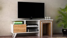 Ansamblu Comoda TV Nature Alb-Walnut