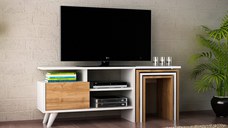Ansamblu Comoda TV Nature Alb-Walnut
