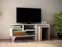 Ansamblu Comoda TV Nature Alb-Walnut - 2