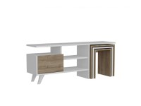 Ansamblu Comoda TV Nature Alb-Walnut - 3