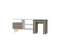 Ansamblu Comoda TV Nature Alb-Walnut - 5