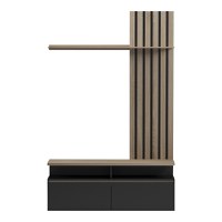 Ansamblu comoda TV Perlento Negru 140x41x219.5 cm - 3