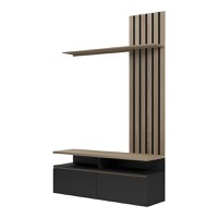 Ansamblu comoda TV Perlento Negru 140x41x219.5 cm - 4