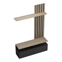 Ansamblu comoda TV Perlento Negru 140x41x219.5 cm - 5