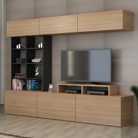 Ansamblu Comoda TV Sasa Teak-Negru - 1