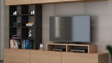 Ansamblu Comoda TV Sasa Teak-Negru