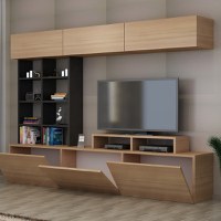 Ansamblu Comoda TV Sasa Teak-Negru - 2