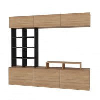 Ansamblu Comoda TV Sasa Teak-Negru - 4