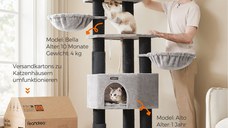 Ansamblu pisici, Feandrea, Gri-Negru, 50x50x160 cm