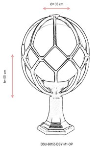Aplica de perete exterior M1OP Alb 55x35 cm - 3