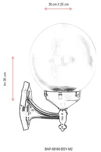 Aplica de perete exterior M2 Negru 30x25 cm - 3