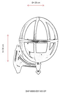 Aplica de perete exterior M3OP Alb 34x28 cm - 3