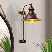 Aplica de perete Saglam Auriu antic 28x28x53 cm - 1