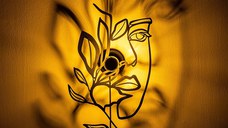 Aplica Flower Faced Umbră Negru