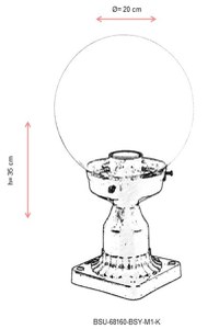 Aplica tip felinar BSU-68160-BSY-M1-K Negru - 3