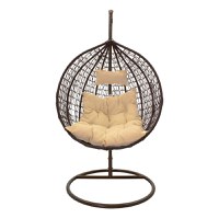 Balansoar cu suport tip scoică de grădină Zafer Maro 106x103x200 cm - 3