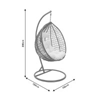Balansoar cu suport tip scoică de grădină Zafer Maro 106x103x200 cm - 7