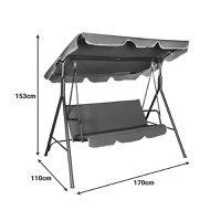 Balansoar de gradina, Globo, Antracit, 170x110x153 cm - 5