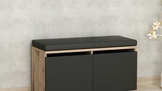 Banca cu dulap pantofi Drago Nuc 80x42x35 cm