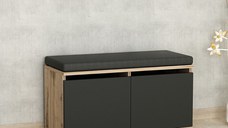 Banca cu dulap pantofi Drago Nuc 80x42x35 cm