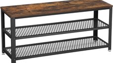 Bancheta de Depozitare Vasagle, 100x30x45cm, Maro Rustic si Negru