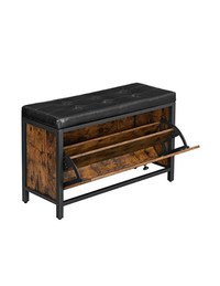 Bancheta tip pantofar, Vasagle, LSB049B01, Maro Rustic, 80 x 30 x 51 cm - 1