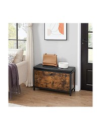 Bancheta tip pantofar, Vasagle, LSB049B01, Maro Rustic, 80 x 30 x 51 cm - 4
