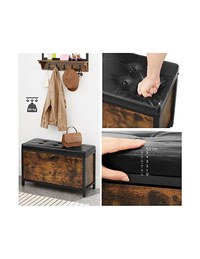Bancheta tip pantofar, Vasagle, LSB049B01, Maro Rustic, 80 x 30 x 51 cm - 5