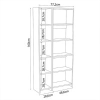 Biblioteca Alkathi Pako World Alb 77x22x160 cm - 3