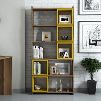 Biblioteca Box - Walnut, Galben - 3