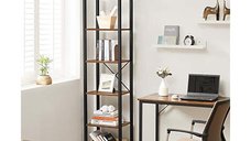 Biblioteca cu 6 rafturi, Vasagle, 30 x 40 x 187.5 cm, LLS101B01, Maro Rustic