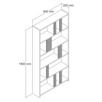 Biblioteca Lima - Alb, Antracit - 5