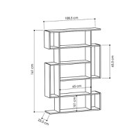Biblioteca Mito Antracit 108.5x25.5x161 cm - 3