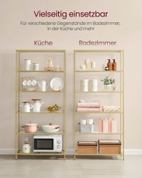 Biblioteca Vasagle Auriu 80x30x176.5 cm - 3