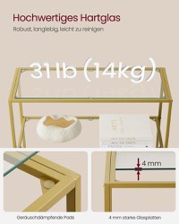 Biblioteca Vasagle Auriu 80x30x176.5 cm - 4