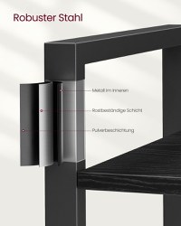 Biblioteca Vasagle Negru 80x30x184.3 cm - 5