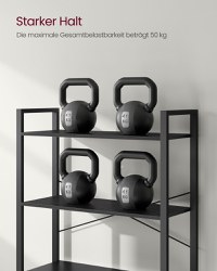 Biblioteca Vasagle Negru 80x30x184.3 cm - 7