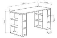 Birou Colmar Alb 140x60x75 cm - 3