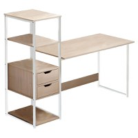 Birou cu biblioteca Zayn ΙΙ Pako World Natural 107x40x110 cm - 1