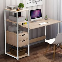 Birou cu biblioteca Zayn ΙΙ Pako World Natural 107x40x110 cm - 2
