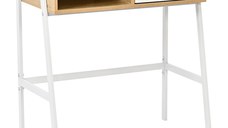 Birou cu raft Rezio, Pako World, Alb, 75x45x76 cm