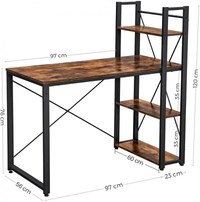 Birou cu rafturi Vasagle, 120x119.3x60cm - 5