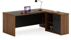 Birou pe colt reversibil Oscar nuc - carbune 200x188,6x76cm