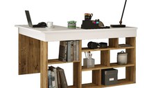 Birou Rosaline Alb - Oak 120x129x72 cm